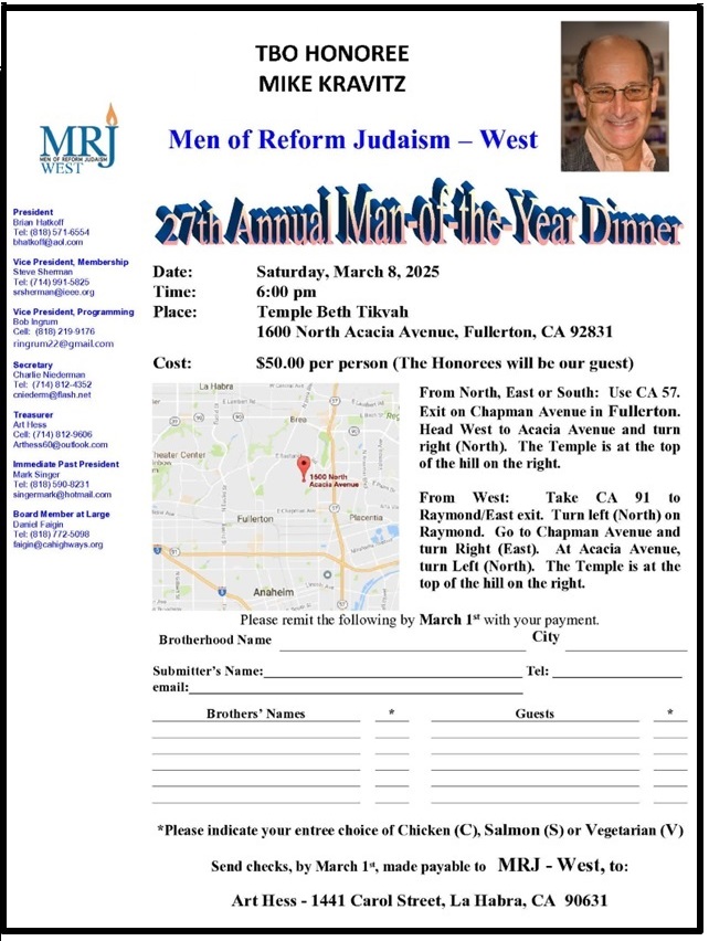 Man of the Year Flier 2025 Mike Kravitz