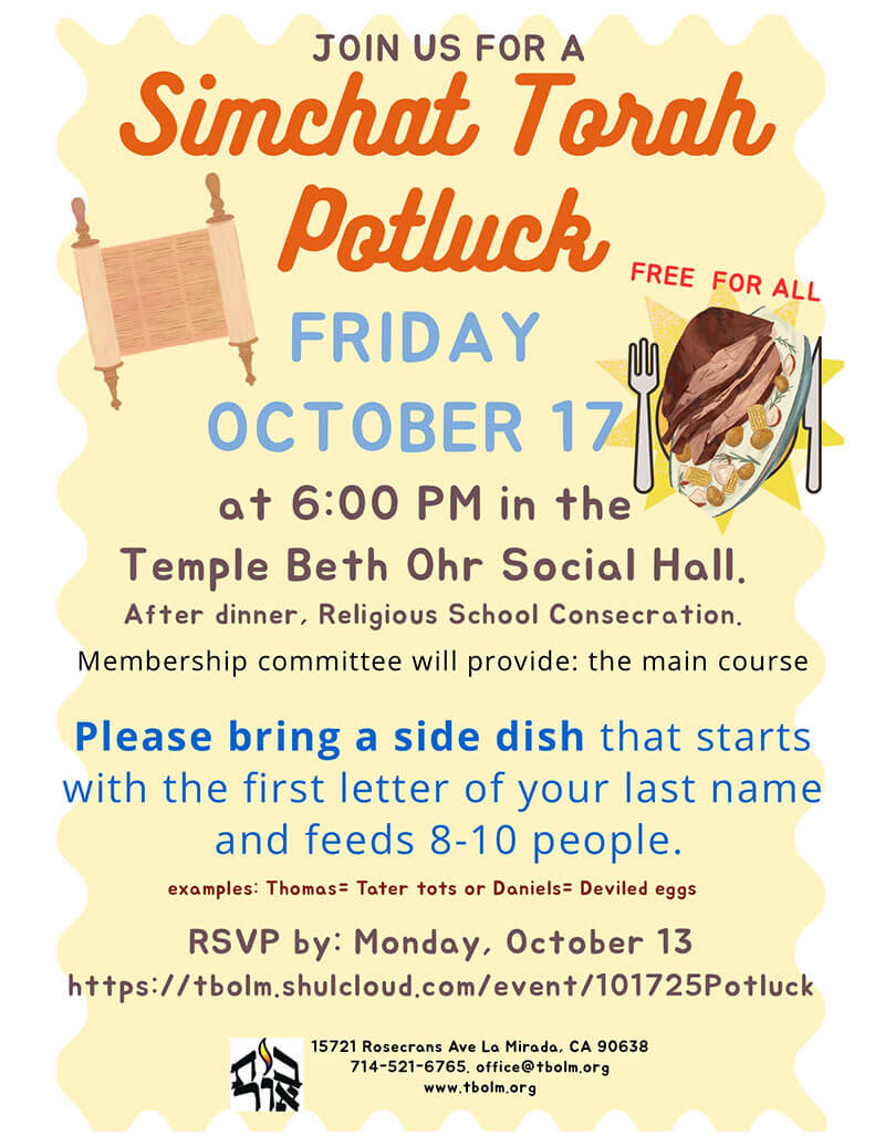 Simchat Toral Potluck