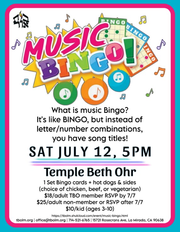 music bingo 071225